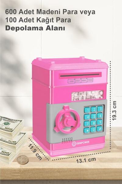 DEMPOWER Dp-95 Şifreli Elektronik Kumbara Pembe