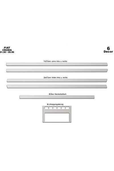 meriç cockpit design ميريتش ®   فيات كروما توربيدو أمامي مطلي ألومنيوم 6 قطع ...