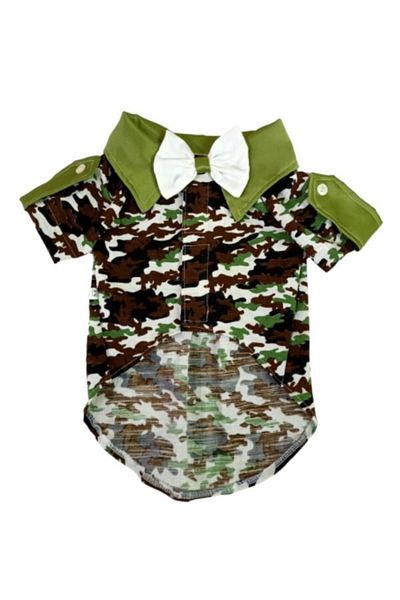Gobo Camouflage Patterned White Bow Tie Men's Cat Dog Outfit Dress