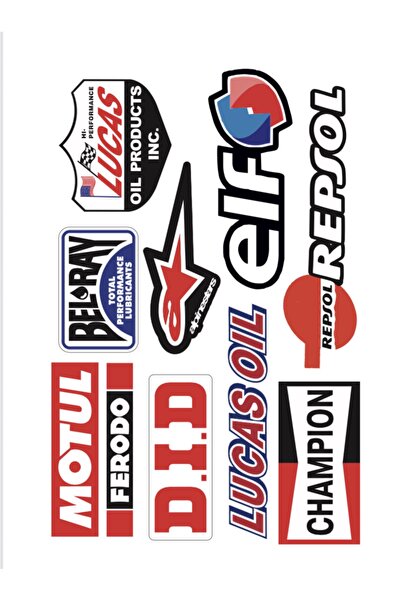 sticker Motosiklet Kask Araç Arka Uyumlu Cam Laptop Telefon Motul Lucas Oıl E...