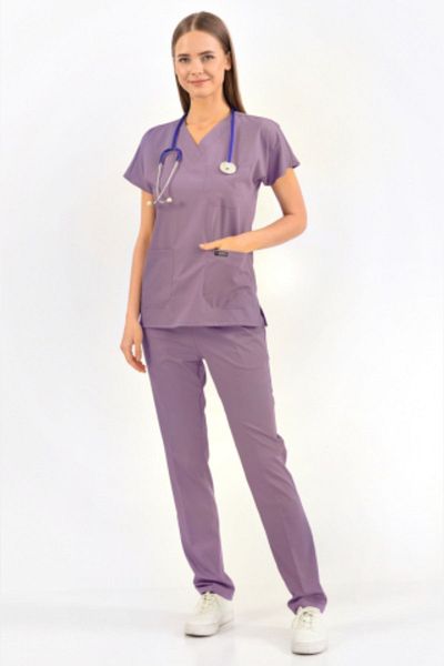 Owlet Medikal Soft Lilac Lycra Surgical Uniform Set