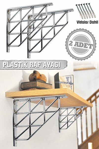 Binbirreyon Raf Ayağı Ferforje Üçgen Desen Plastik Raf Ayağı Seti 2 Adetli Bd...