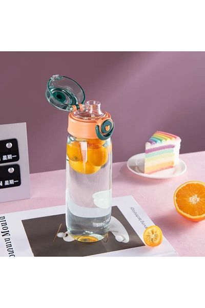 Shotay St-6673 650 Ml Tritan Lockable Flask Green-orange