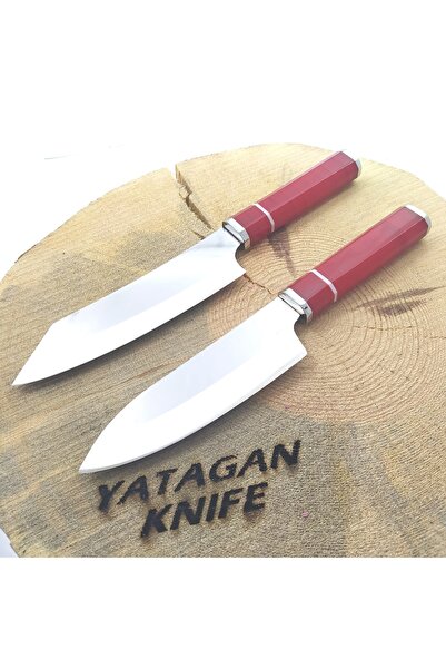 göcen Profesyonel Santoku Şef Bıçağı Seti 2'li , Mutfak Bıçağı, Isme Özel Kiş...