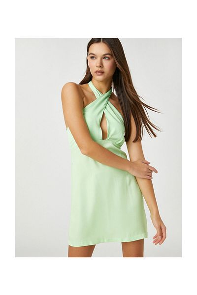 Koton Halter Neck Dress Mini with Window Detail