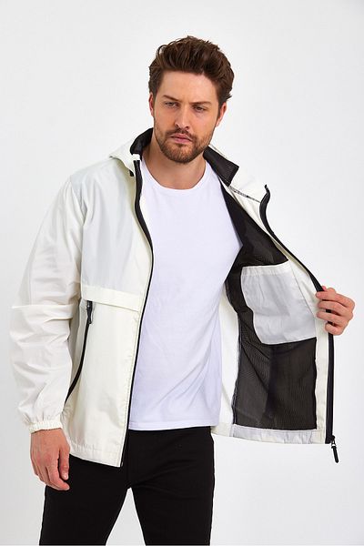 GENIUS STORE Κατάστημα ανδρικό αντιανεμικό και αδιάβροχο αδιάβροχο αθλητικό μπουφάν αδιάβροχο με κουκούλα με 3 τσέπες