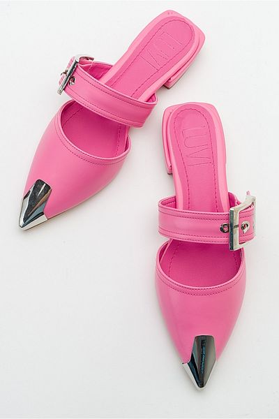 LuviShoes Papuci de damă Jenni Pink Buckle