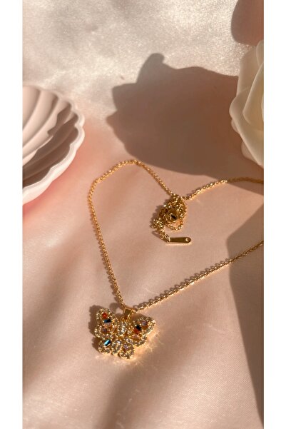 CLARİS Çelik Zirkon Taşlı Zarif Kelebek Kolye