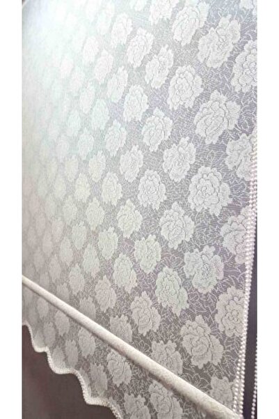 arslanlı perde Arslanlı Gül Desen Tül&stor Çift Mekanizmalı Perde+etek Dilimi