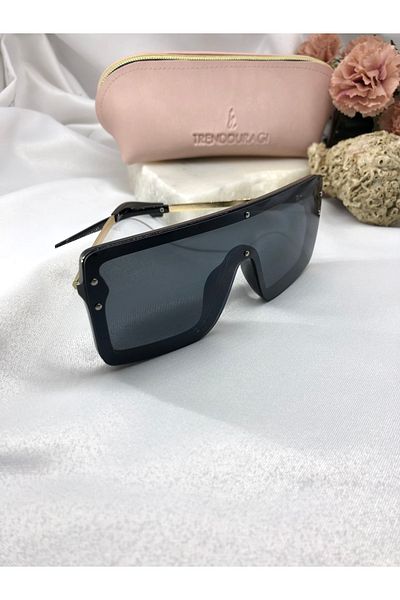 Di Caprio Serie Rectangle Design Black Women's Sunglasses