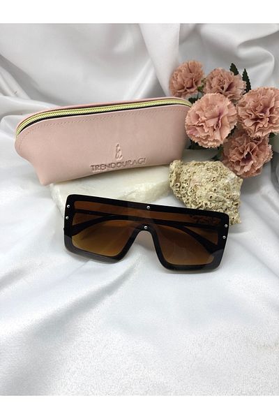Di Caprio Serie Rectangle Design Brown Women's Sunglasses