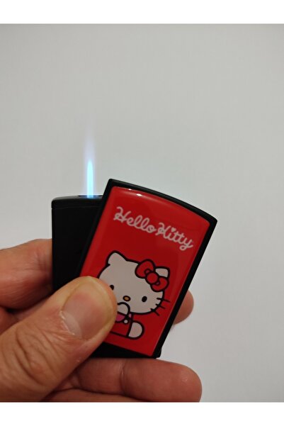 ASYA GIFTS Hello Kitty Baskılı Metal Çakmak Rüzgarda Sönmez Pürmüzlü Jet Çakm...