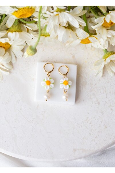 CHARMLUCKY Murano Daisy Pearl Earrings