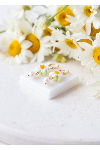 CHARMLUCKY Murano Daisy Pearl Earrings