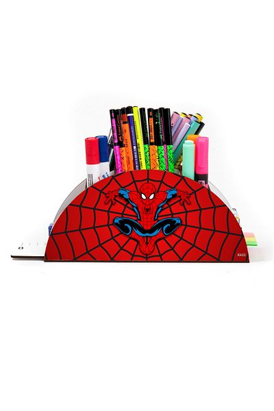 kutuTR Wooden Vip Spider Series Model Rainbow Ruled Desktop Pen Holder Organizer with Assembled Box