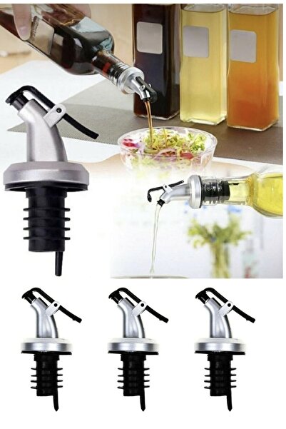 KÜÇÜK EW 3 Adet Kapaklı Şişe Ucu Servis Aparatı Damlalık Yağdanlık Tıpa Tapa Mantar