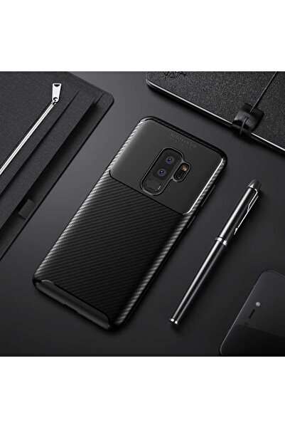 ZM STORE Samsung Galaxy S9 Plus Kılıf Karbon Tasarımlı Harika Kesim Negro Kapak