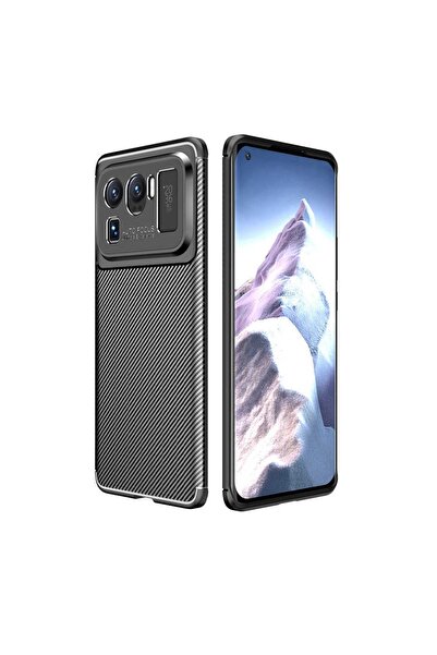 ZM STORE Xiaomi Mi 11 Ultra Kılıf Karbon Tasarımlı Harika Kesim Negro Kapak
