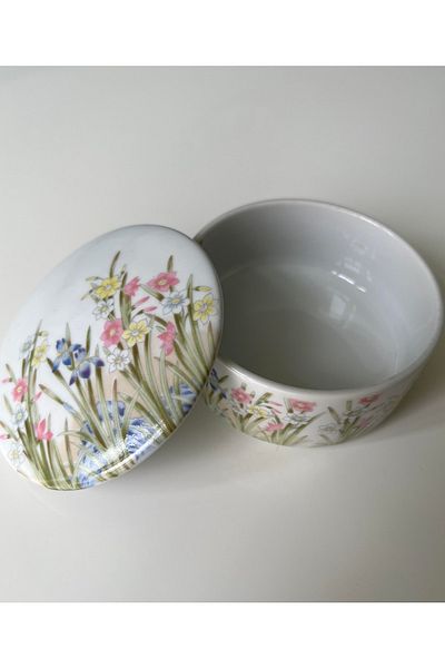 MozzArt Vintage Porcelain Floral Print Storage Box - Gift Christmas New Year
