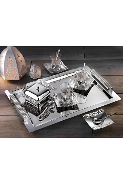 Umut Karcı Tiamo Petek Kulplu 40 Parça Çay Seti 304 Kalite Paslanmaz Çelik