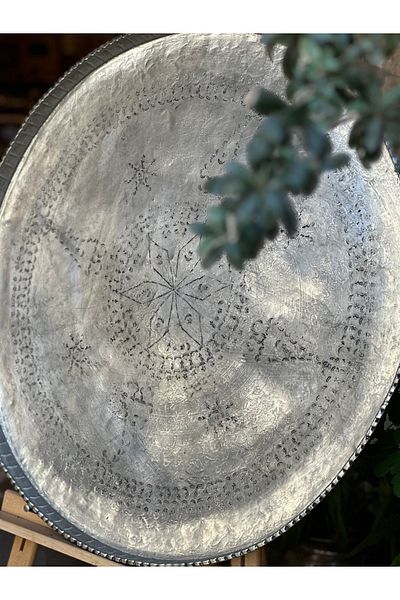ANTEPSEPETİ Antique Embroidered Copper Tray 73cm