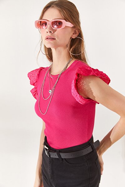 Olalook Γυναικεία φούξια φούξια μπλούζα από βαμβακερή λύκρα BLZ-19002254
