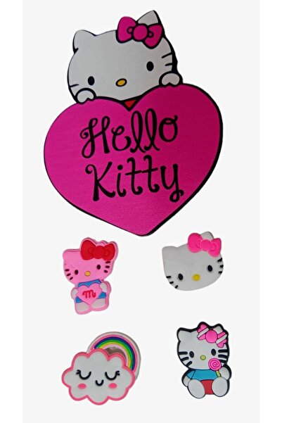 sevgi kırtasiye Hello Kitty 4 Lü Terlik Süsü Hello Kitty Bardak Altlığı Hediy...