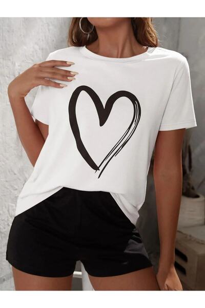 Advantage Set de tricou cu pantaloni scurți imprimați pentru femei negre, par...