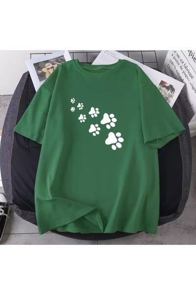 blausee wear Γυναικείο μπλουζάκι με στάμπα Paw Oversize