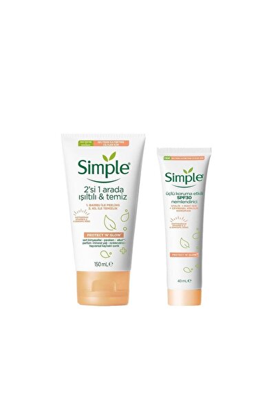 Simple Protect & Glow 2'si 1 Arada Işıltılı & Temiz 150ml+güneş Korumalı Spf30 40 Ml 2li Set