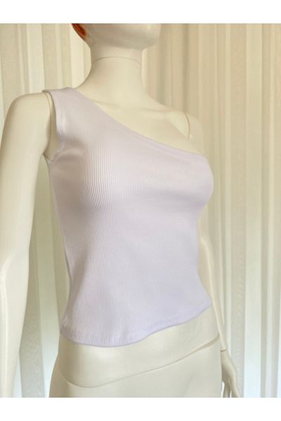 BRAVORİTE One Shoulder Ribbed Camisole Crop Athlete