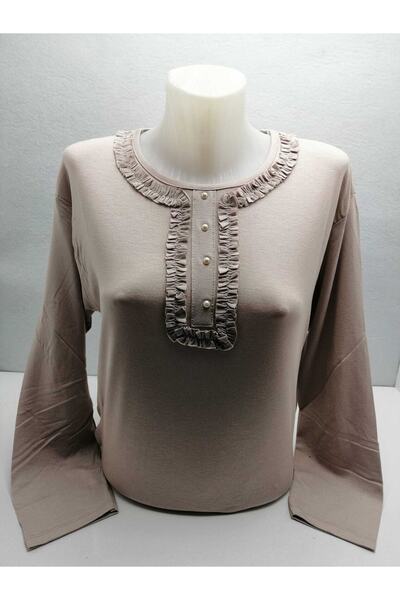 LÜKS MİRAYDA Kendinden Fırfırlı Dantel Desenli Taşlı Likralı Yazlık Normal Ka...