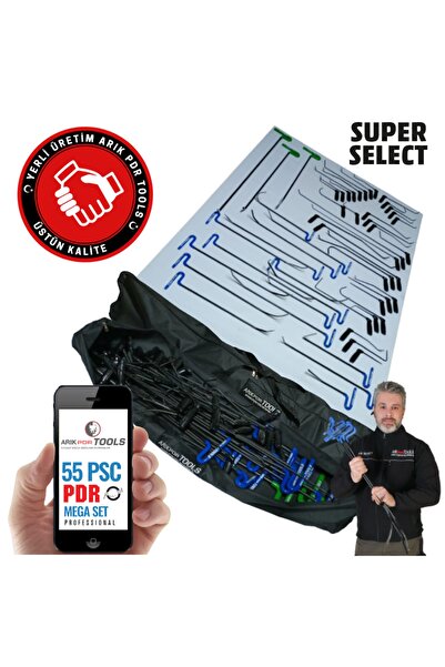 ARIKPDRTOOLS 55 Parça Profesyonel Boyasız Göçük Onarım Çubuk Seti