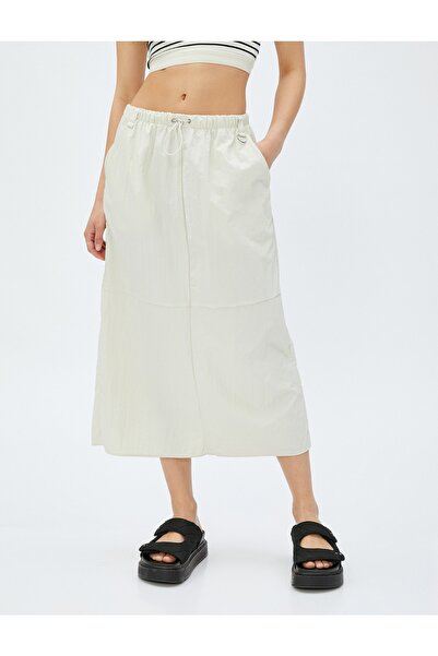 Koton Padáková sukně Midi s detailem kapsy, elastický pas, zarážka
