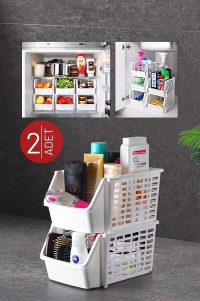 Open Home Concept 2 Adet Çok Amaçlı Dolap Içi, Evye Altı Ve Buzdolabı Içi Kat...