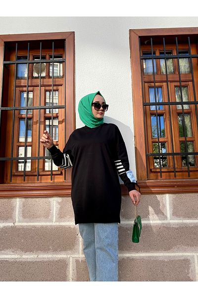 moda emira Soul Denim Patch Detailed Sports Tunic