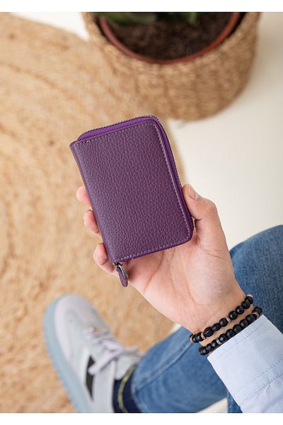 Niki Leather Πορτοφόλι Arahi Vintage Δερμάτινο με φερμουάρ Unisex θήκη για κάρτες