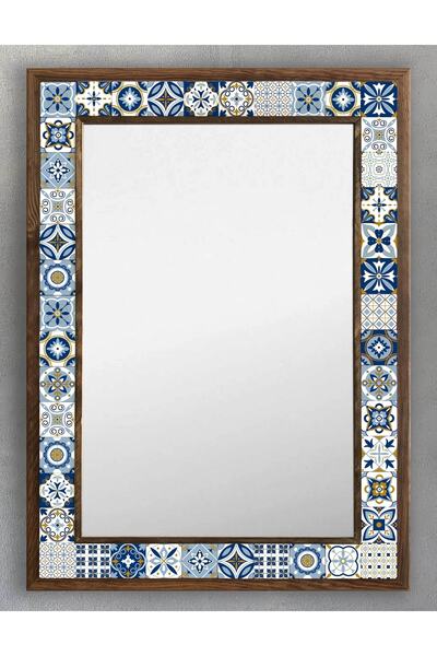 Oscar Stone Decor Masif Çerçeveli Mozaik Taş (mermer) Ayna 53x73 Cm (tile-etn...
