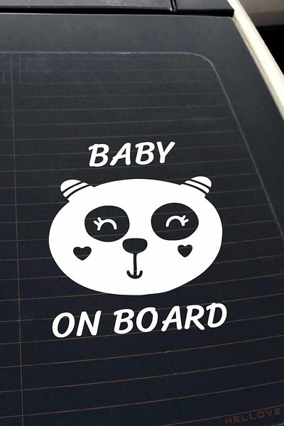 AVMmarketim Baby On Board Are a Baby Cute White Auto Sticker Autocolant pentru geam cu figuri de animale