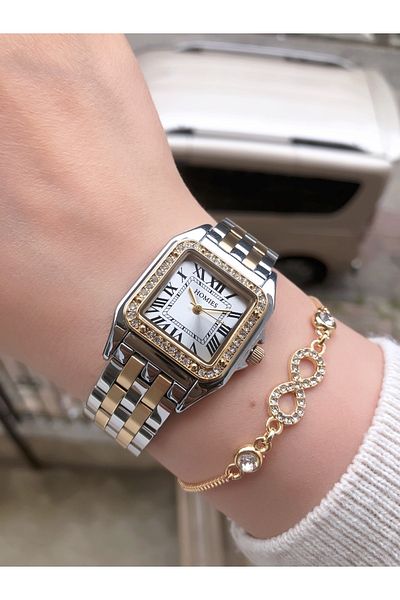 Homies Two Colors Gold Silver New Season 3Atm Waterproof Women's Watch Gift Bracelet