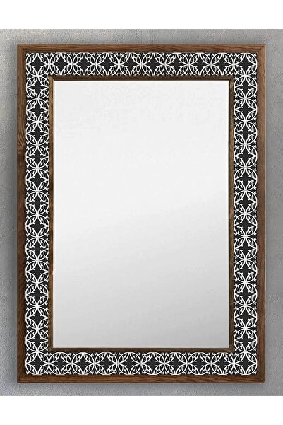 Oscar Stone Decor Ahşap Çerçeveli Mozaik (mermer) Ayna 53x73 Cm Seramik-star-...