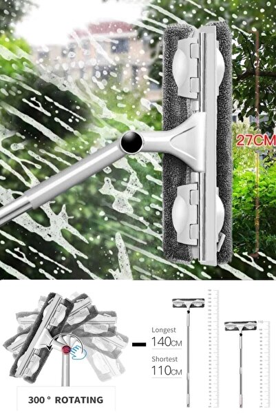 E-LİFE HOME (1 Adet) Yedek Bez Hediyeli Mikrofiber Bezli Çekçekli Teleskopik ...