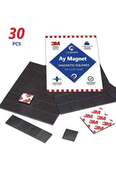 AYMAGNET 3m 30 Adet 15x15 Yapışkanlı Mıknatıs Magnet, Mıknatısı Dolap, Nişan, Bebek Güçlü Çok Amaçlı Süsleme