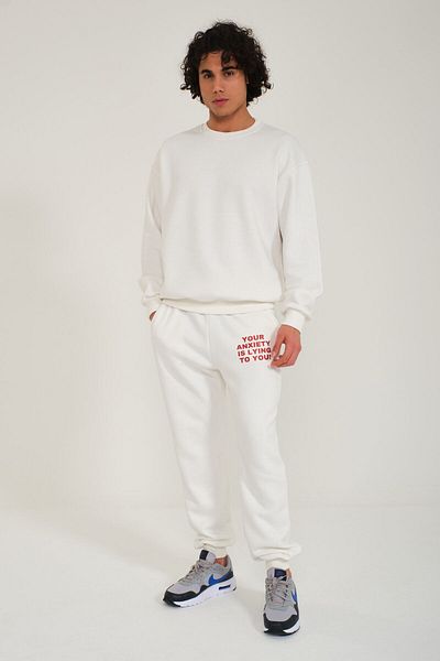 C&C OKULCUNUZ Your Anxiety Lying To You Basic Crew Neck Sweatpants Set