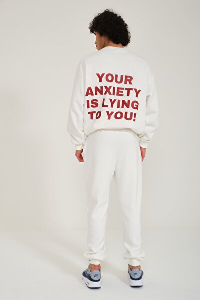 C&C OKULCUNUZ Ваша тривога лежить на вас Базовий комплект спортивного костюма з круглим вирізом