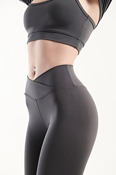 YEXECH Women's Pushup Sports Leggings Gray Rhythm Series