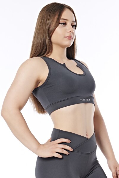 YEXECH Kadın Yaka Detaylı Destekli Spor Sütyeni