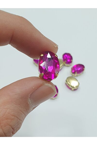 CRYSTALSHOP Casa de piatră - Oval Fuchsia 10*14 Mm (50AD)