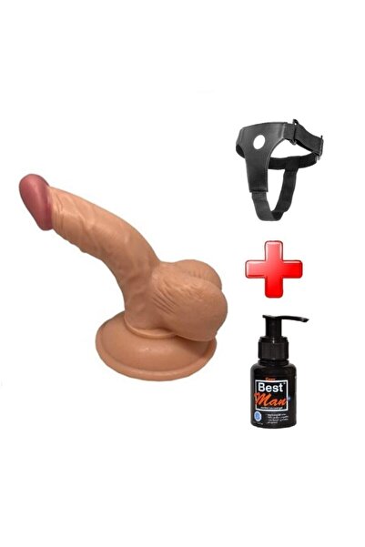Biosal 13 Cm Belden Bağlamalı Realistik Penis + Kemer + Kayganlaştırıcı Hediyeli