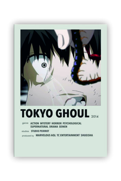 Tokyo Ghoul Anime Info Card Minimalist Poster